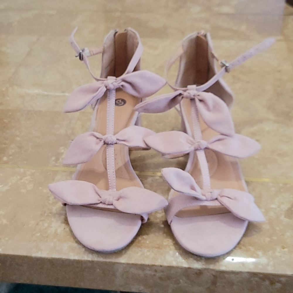 Blush Block Heel Sandal